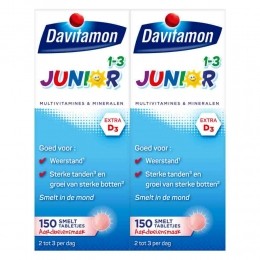 GratisVerzending2xDavitamonJunior1MultivitaminesenMineralen150tabletten