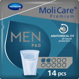 6xMolicarePremiumMenPad2Druppels330mlAbsorptie14stuks