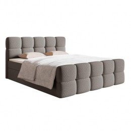 NADUVICollectionChloeBoxspringmetOpbergvak140x200cm-Boucl-Grijs