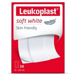 6xLeukoplastWondpleistersZacht8x10cmSoftWhite10stuks