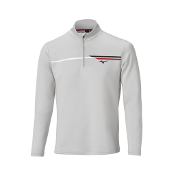 MizunoBrzeTStripe14ZipGrijsHerenMaatS