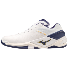 MizunoWAVESTEALTHNEOHandbalschoenenWitBRibbonMPGoudDamesHerenMaat365
