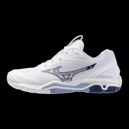 MizunoWAVESTEALTH6HandbalschoenenWitBellwetherBlauwBelAirBluDamesHerenMaat465