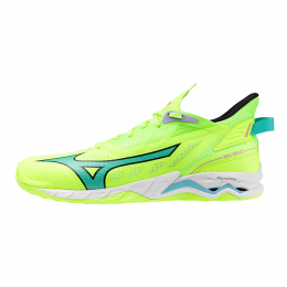 MizunoWAVEMIRAGE5HandbalschoenenMIZUNONeoLimeZwartSplishSDamesHerenMaat465