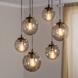 EulunaHanglampSmokymetglazenkappen6-lamps