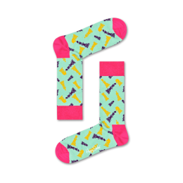 HappySocksTheGameisONChessMintgroenRoze