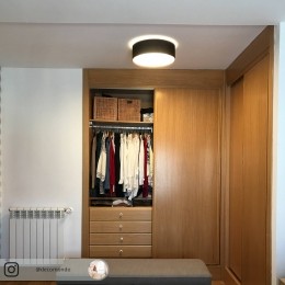 LindbyStoffenplafondlampColeeninzwartbinneningoud
