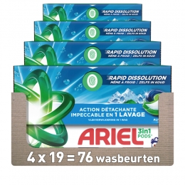 4xAriel3in1WasmiddelPodsAlpine19stuks