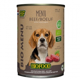 12xBFPetfoodBiofoodOrganicRundMenu400gr