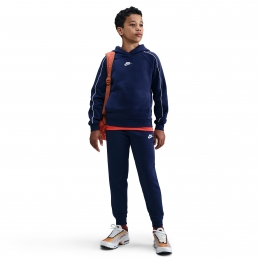 NikeSportswearClubFleeceTrainingspakHoodedKidsDonkerblauwWit