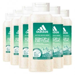 6xAdidasShowerGelActiveSkinMindSkinDetoxW250ml