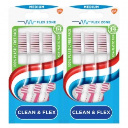 2xAquafreshTandenborstelCleanFlexMedium3stuks