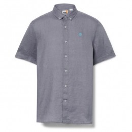 Timberland-MillBrookLinenShortSleeveShirt-OverhemdmaatSgrijs