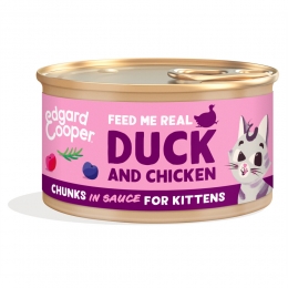 EdgardCooperKattenvoerKittenChunksEend-Kip85gr