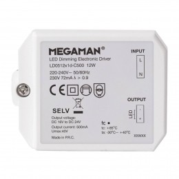 MEGAMANLed-drivervoorRicoHRdimbaar12W