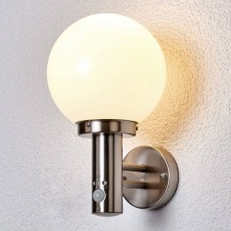LindbybuitenwandlampNadaroestvrijstaalglassensorE27