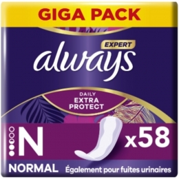 4xAlwaysDailyProtectInlegkruisjesExtraNormaal58stuks