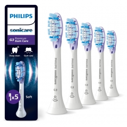 PhilipsSonicareOpzetborstelsPremiumGumCareG3Wit5stuks