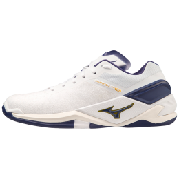 MizunoWAVESTEALTHNEOHandbalschoenenWitBRibbonMPGoudDamesHerenMaat365