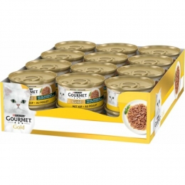24xGourmetGoldKattenvoerNatMalseLekkernijenKip85gr