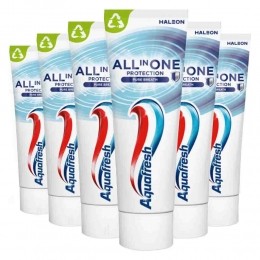 6xAquafreshTandpastaAll-in-OneProtectionPureBreath75ml