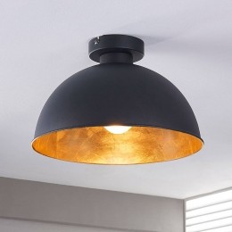 LindbyplafondlampLya31cmzwart-goudmetaalE27