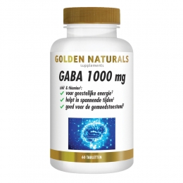 GratisVerzending2xGoldenNaturalsGABA1000mgvegan60tabletten