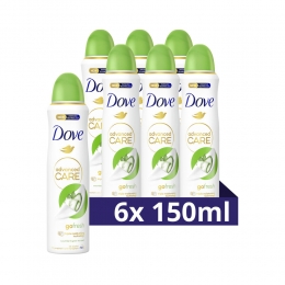 6xDoveDeodorantSprayAdvancedCareCucumberGreenTea150ml