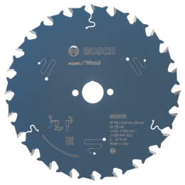 Bosch2608644022ExpertCirkelzaagblad-165X20X24T-Hout-Carbide