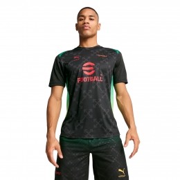 PUMAACMilanXOff-WhitePre-MatchTrainingsshirt2024-2025ZwartRood