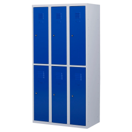 Lockerkast6deurs3delig-smal-LKP-207Witral9010