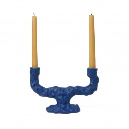 fermLIVINGKandelaarDittoDoubleblauwkeramiek