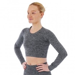 XtremeSportswearCroptoplangemouwenDamesAntracietMelange-L