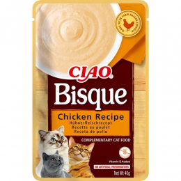 12xCiaoBisquePureeKattensnackChicken40gr