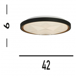 SearchlightLEDplafondlampSatellitezwart42cmstaalafstandsbediening
