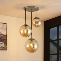 LindbyhanglampTeejaamber3-lamps52cmglasE27