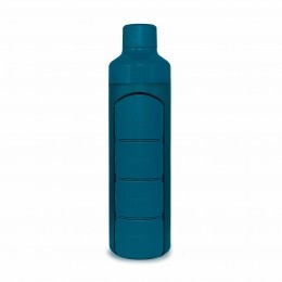 YOSBottleWaterflesMetPillendoos-Blauw