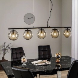 LucandeSotianahanglamp5glazenbollenzwart