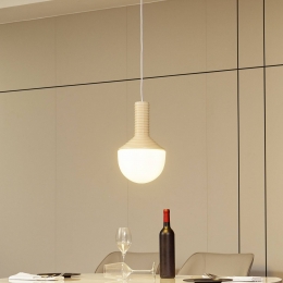 LucandehanglampFlorinebeigeopaalkeramiekglas