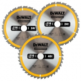 DeWALTDT19623-deligeConstructionCirkelzaagbladenSet-216X30X24T40T-HoutMetNagels