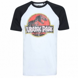 JURASSICPARKDistressedLogoHerenT-shirtGBMTS348WBL