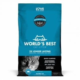 3xWorldsBestCatLitterKattenbakvullingMultipleCatLotusBlossomScented68kg