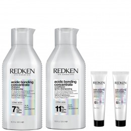 RedkenAcidicBondingConcentrateShampooandConditioner500mlwithLeave-InTreatment2x30mlBondRepairforDamagedHair