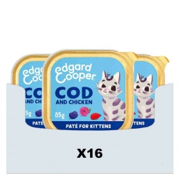 16xEdgardCooperKattenvoerKittenPateKabeljauw-Kip85gr