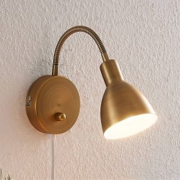 LindbywandlampAmreibronsantiek42cmstekkerdimbaar