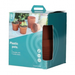 SOGOPlasticPotjeTerraKleur13cm12stuks