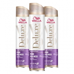 3xWellaDeluxePureFullnessHaarspray250ml