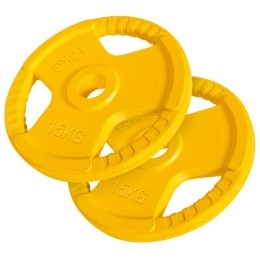 HalterschijvenSet-Bundel-30kg2x15kg-GripperGietijzerrubbercoating-50mm-GorillaSports