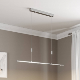 LEDhanglampLucandeArnik120cmnikkelkleurigdimbaar