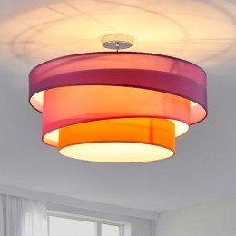 LindbyMeliaplafondlamppaarsrozeoranjetextiel56cm